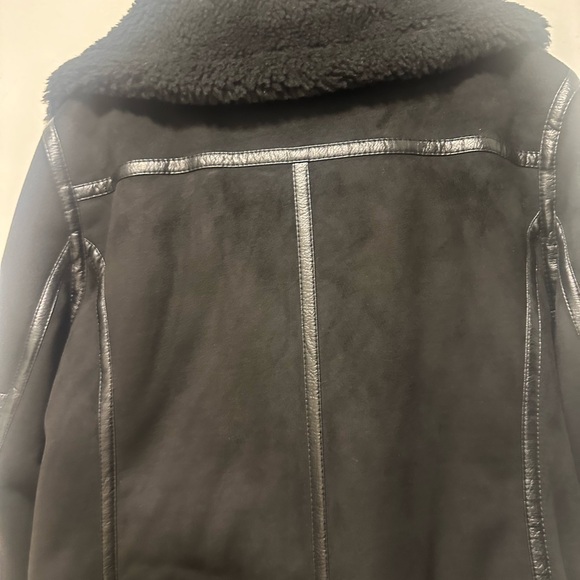 Zara Black Faux Shearling Coat - Picture 6 of 7